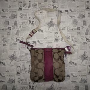 Vintage Y2K coach signature leather pink 2000s femme purse